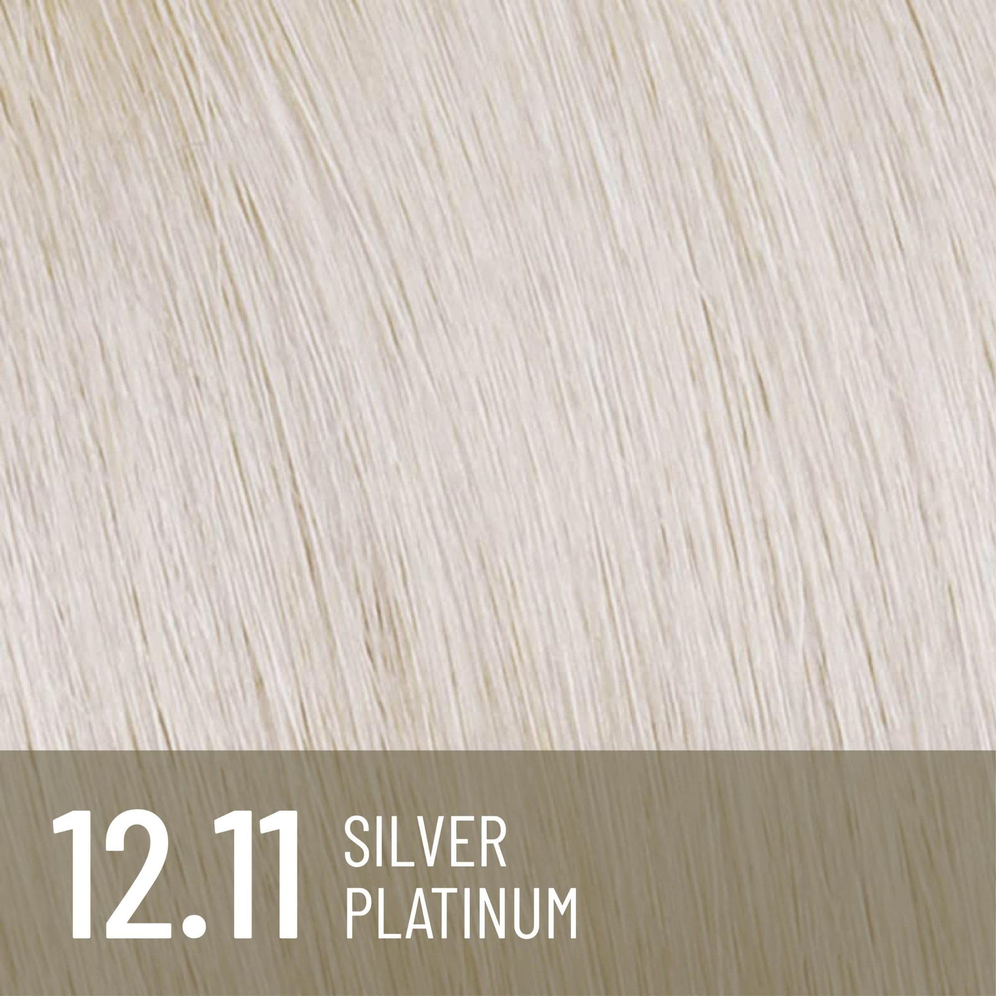 Before and after color results chart for Il Salone Milano 12.11 Silver Platinum on different base hair colors