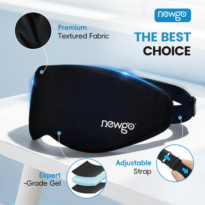 NEWGO zero eye pressure blackout shield demonstrating the deep contour eye cups