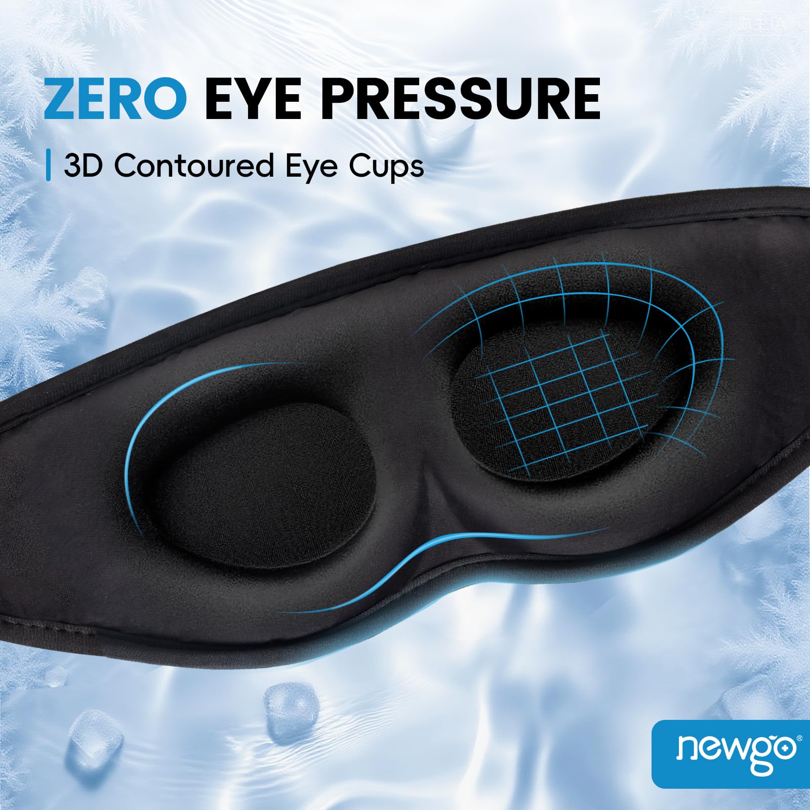 NEWGO premium imported eye ice pack being prepared for morning puffiness and dark circle relief