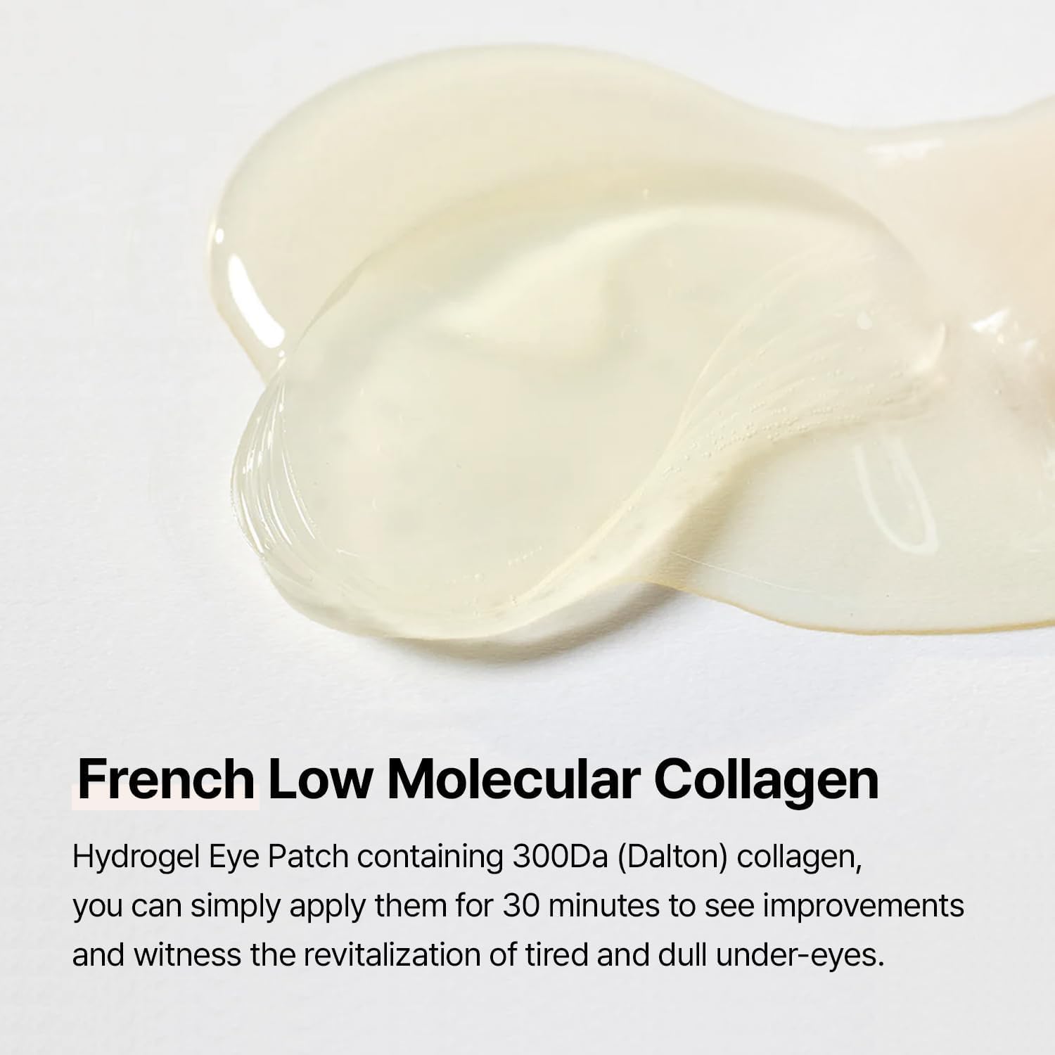Texture shot of Korean glass skincare hydrogel eye patch on spatula