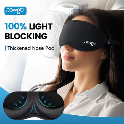 NEWGO reusable migraine relief cooling mask highlighting the ultra soft skin friendly plush fabric