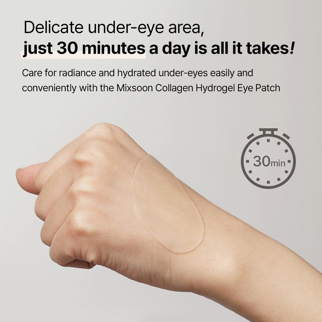 Mixsoon anti aging eye patches applied under eyes