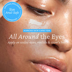 Belif Aqua Bomb Cooling Eye Gel demonstrated under eye application