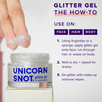 Close-up of sparkling silver cosmetic-grade glitter particles