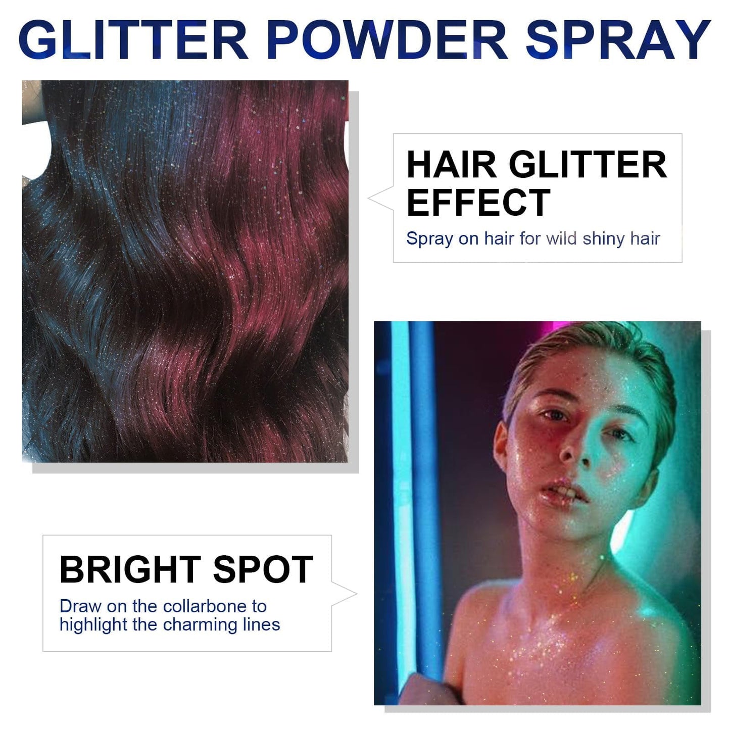 HANYWIL shimmer spray being applied gently onto a party dress fabric