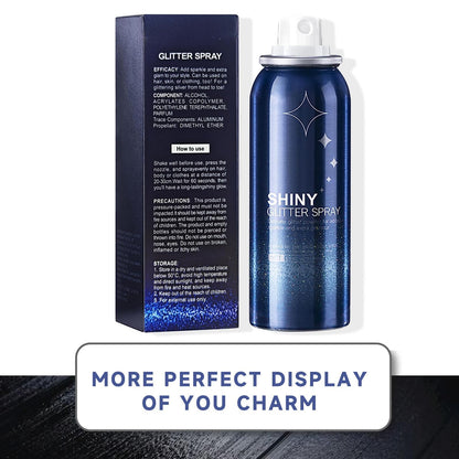 Aerosol spray mist demonstrating even distribution of ultra fine silver glitter particles