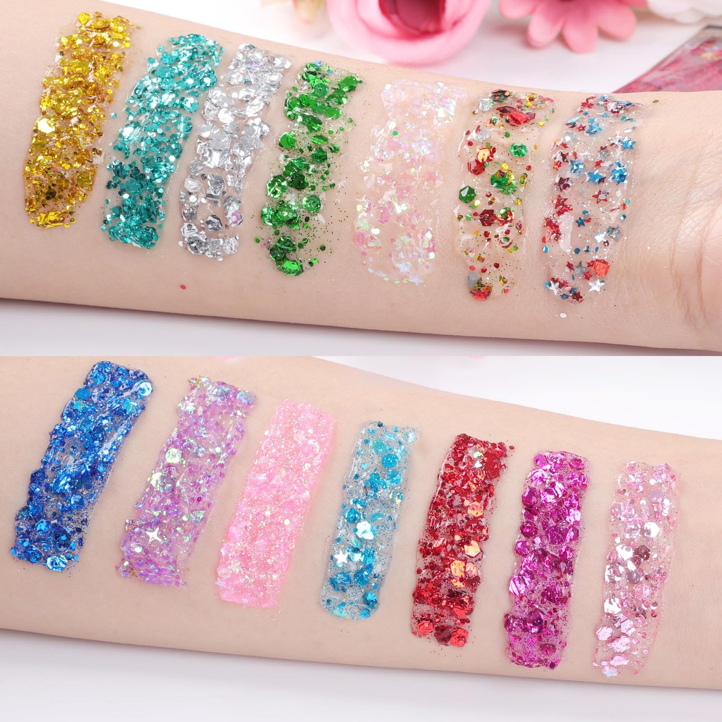 Authentic AROIC multi purpose cosmetic glitter tubes suitable for festive cheek and hair highlights