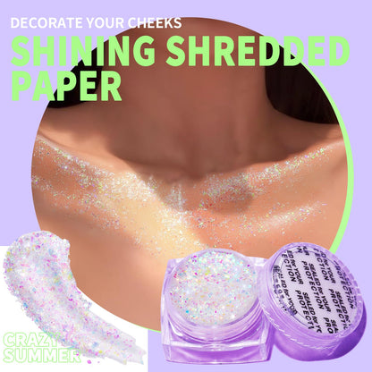 Water-resistant test showing the long-lasting hold of the rave glitter paint through sweat.