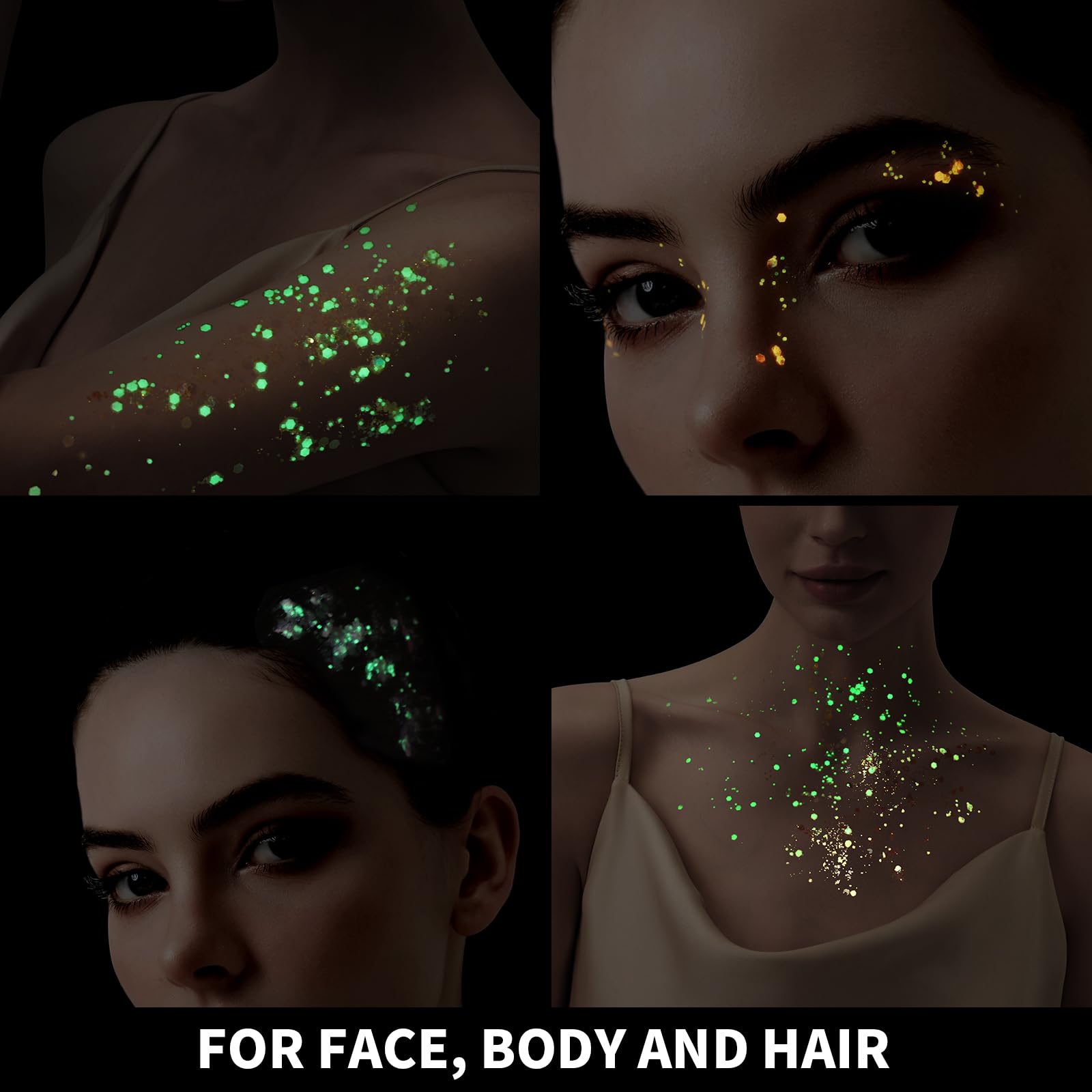 Demonstration of Teenitor quick drying sweat resistant glitter gel on skin