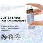 Scarman holographic glitter spray bottle showing pump nozzle mechanism