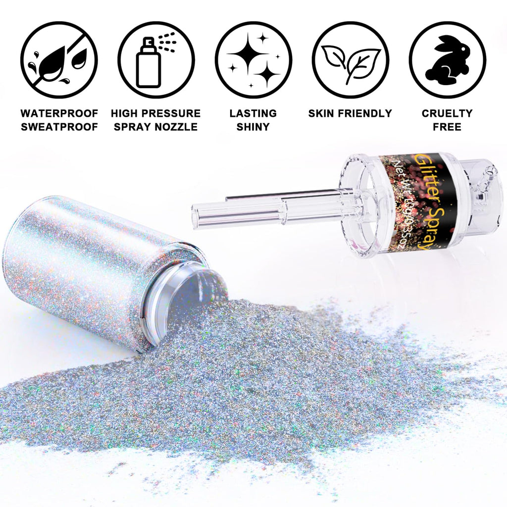 Close-up of ultra-fine dry glitter powder texture on skin