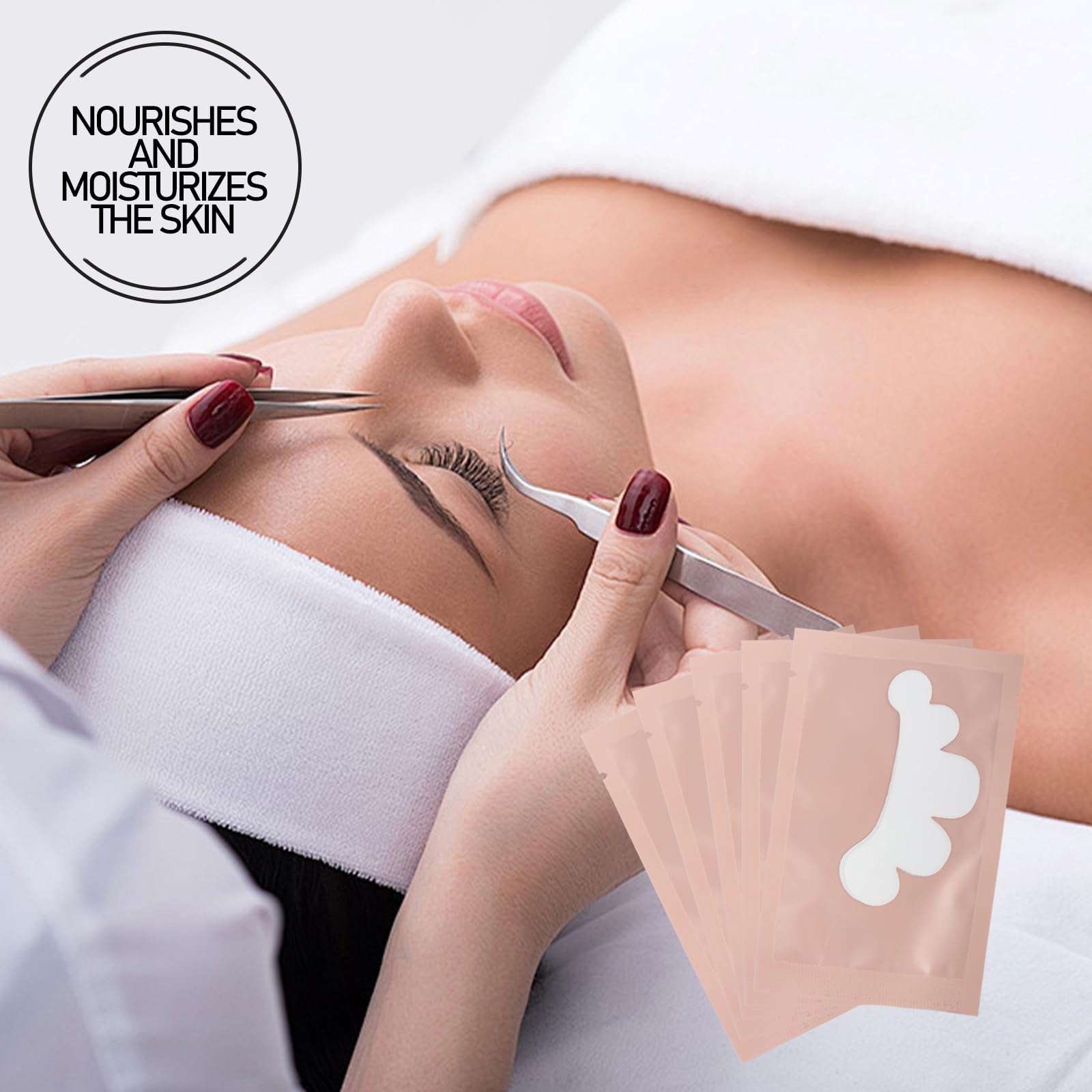 Professional lash extension tool kit with pink eye masks