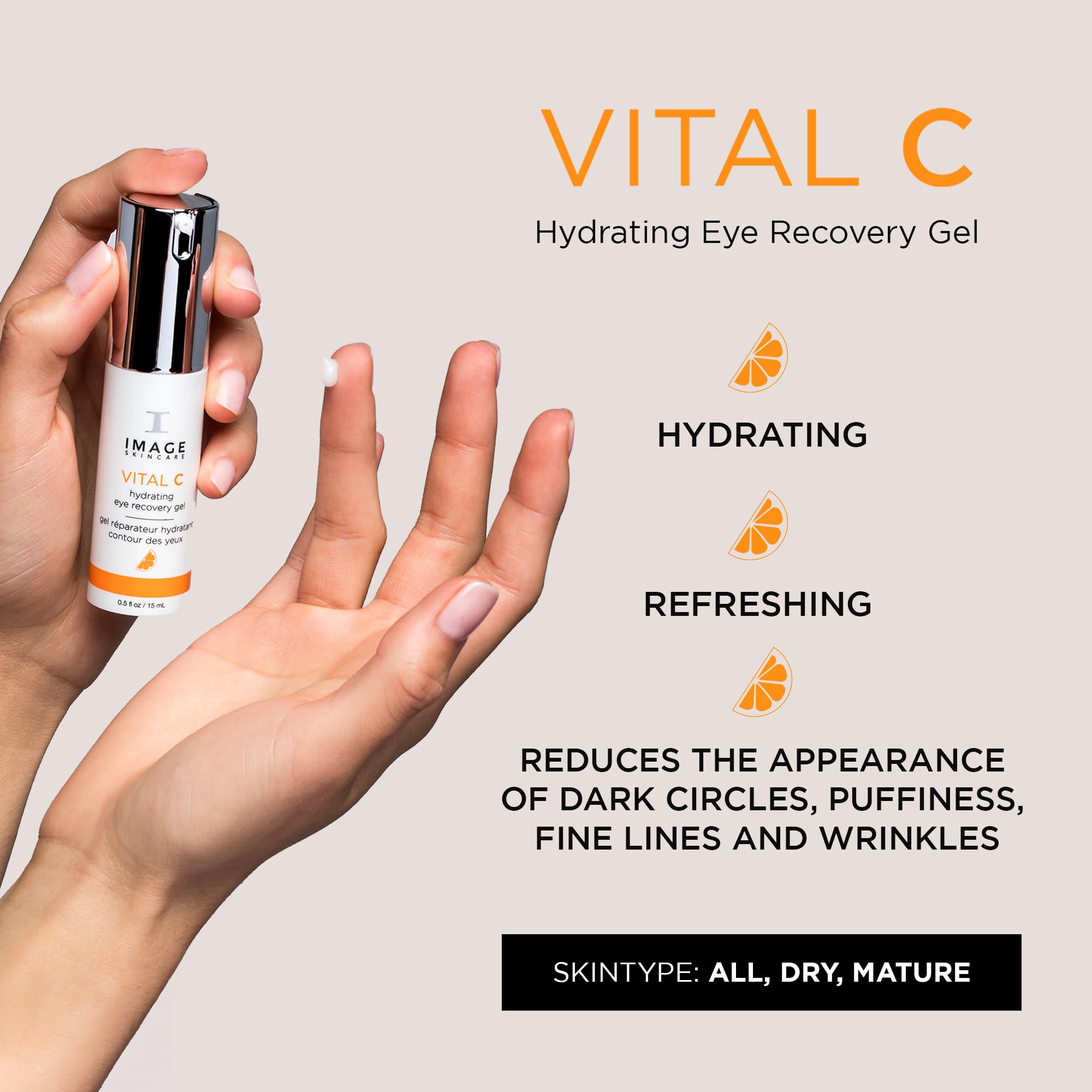Pump dispenser detail of Vital C eye recovery gel