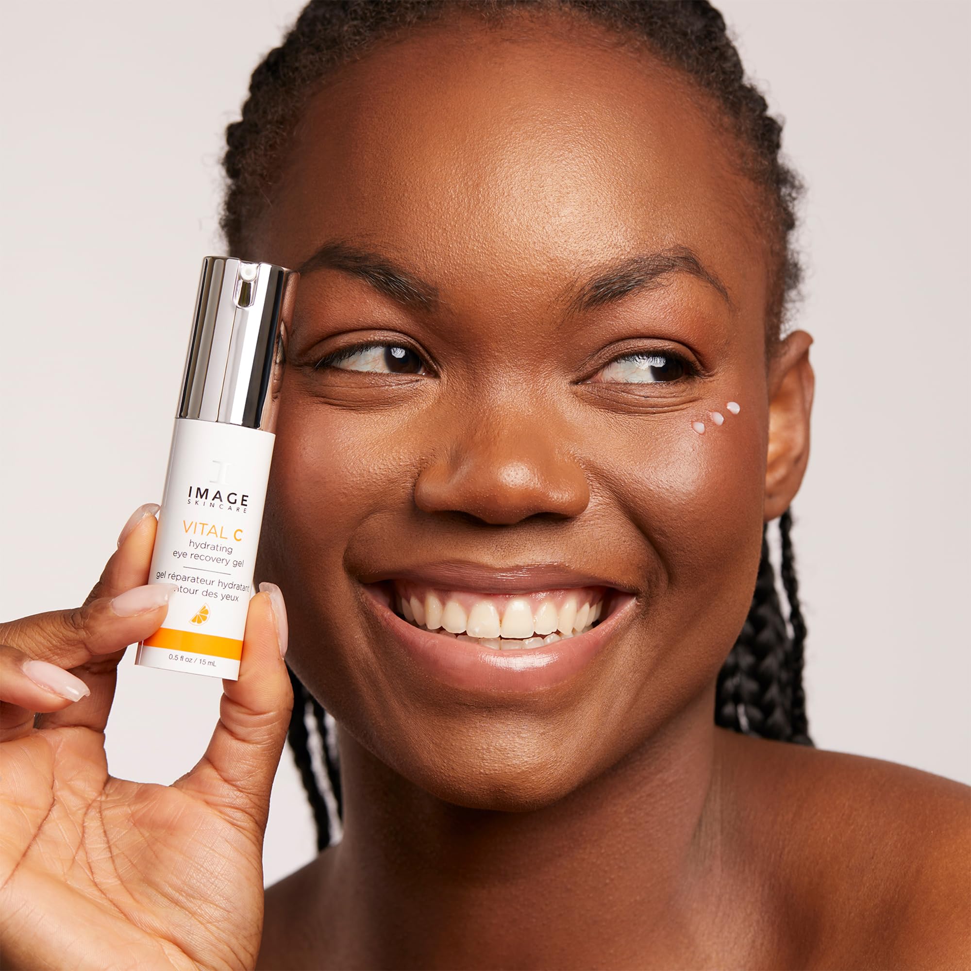 Texture of Image Skincare eye recovery gel on skin