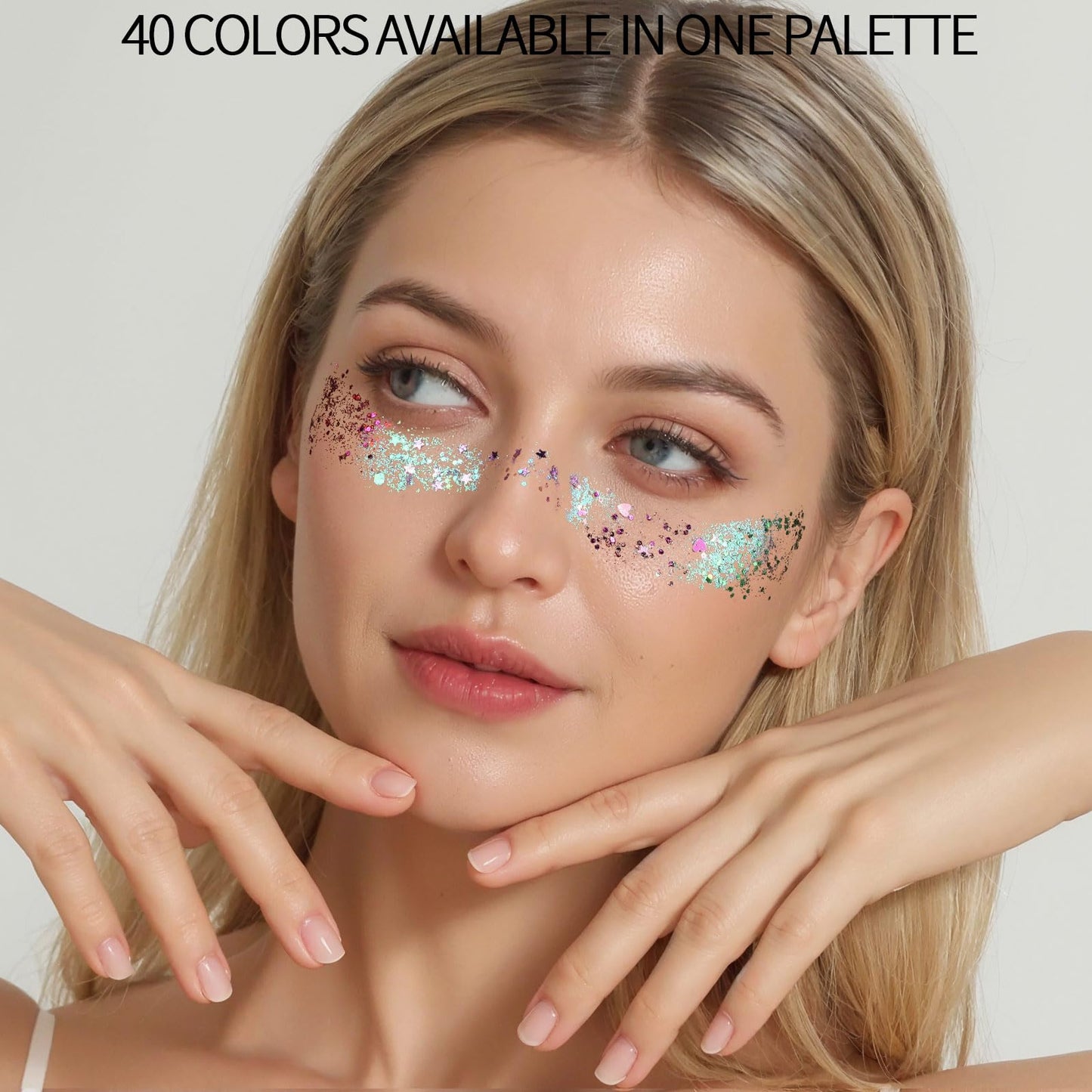 Fandamei cosmetic glitter gel applied into braided hair to create a shimmering rave and festival look.