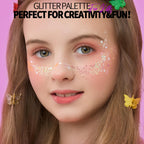 Fandamei face and body glitter kit arranged for party and rave makeup applications