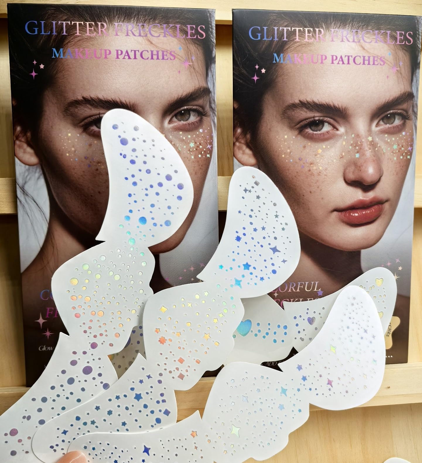 Sweatproof gold glow cosmetic body glitter applied elegantly for an authentic party glow