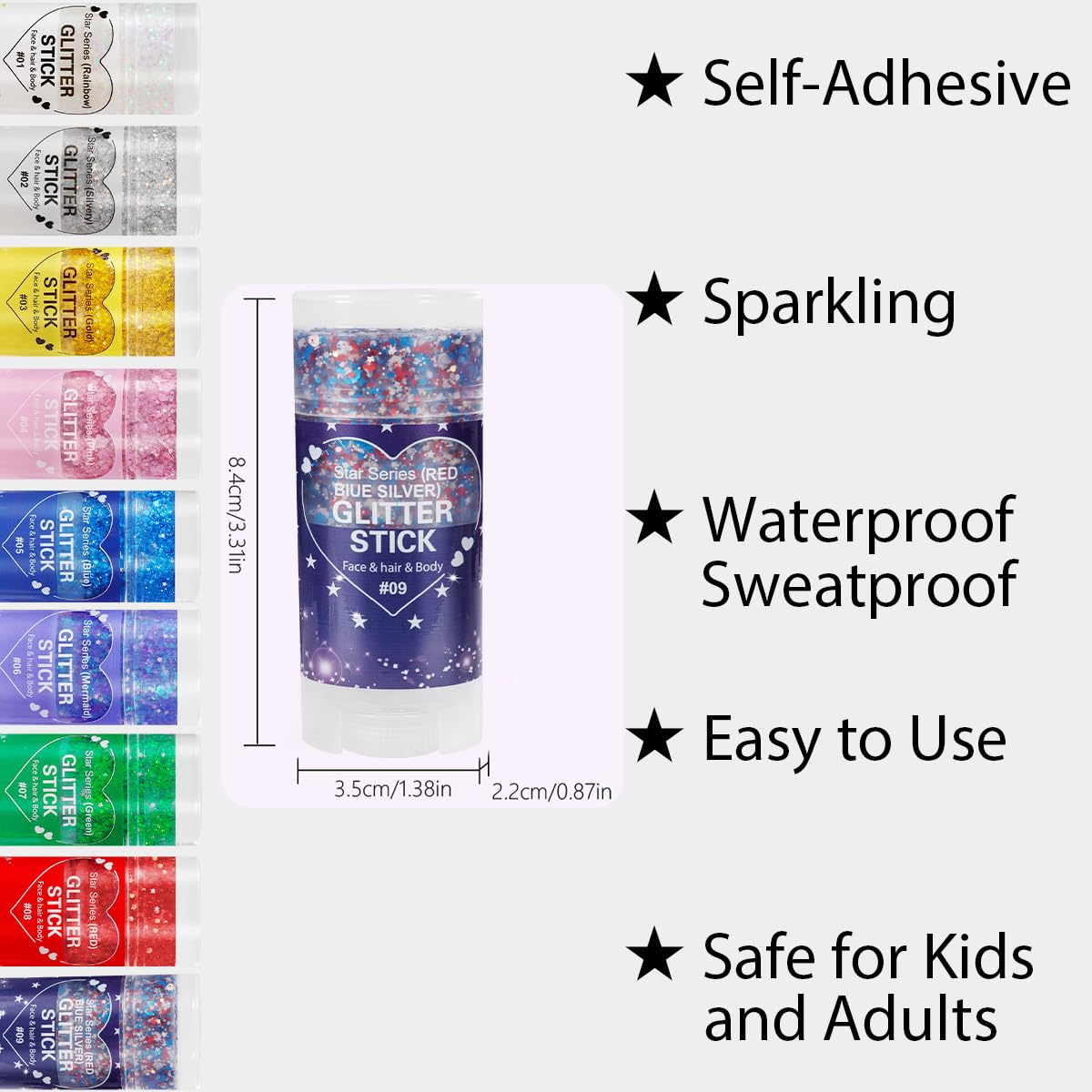 Demonstration of the waterproof American pride cosmetic makeup stick applied smoothly on human skin.