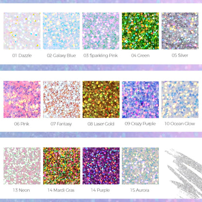 Compact 30ml travel friendly bottle of DAGEDA holographic cosmetic glitter gel