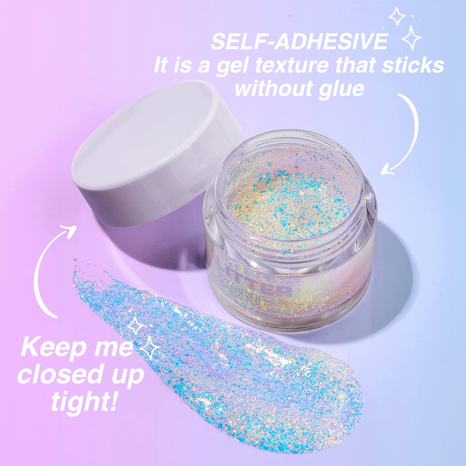 Easy removal demonstration of the self adhesive pink makeup gel using soapy water