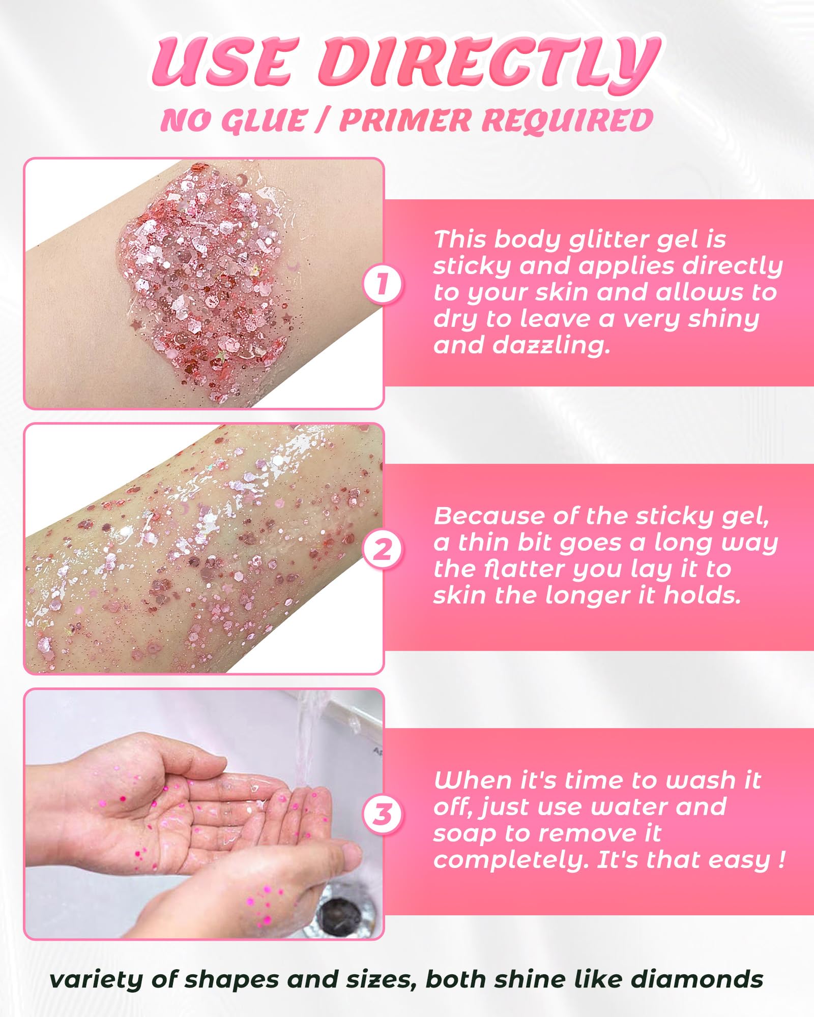 Water-resistant test showing the durable formula of the mermaid festival cosmetic gel.