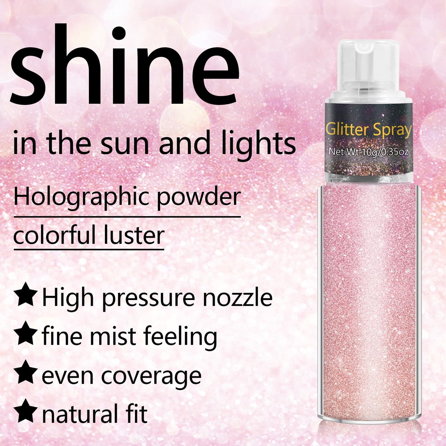 Close-up of ultra-fine holographic pink glitter particles on fabric.