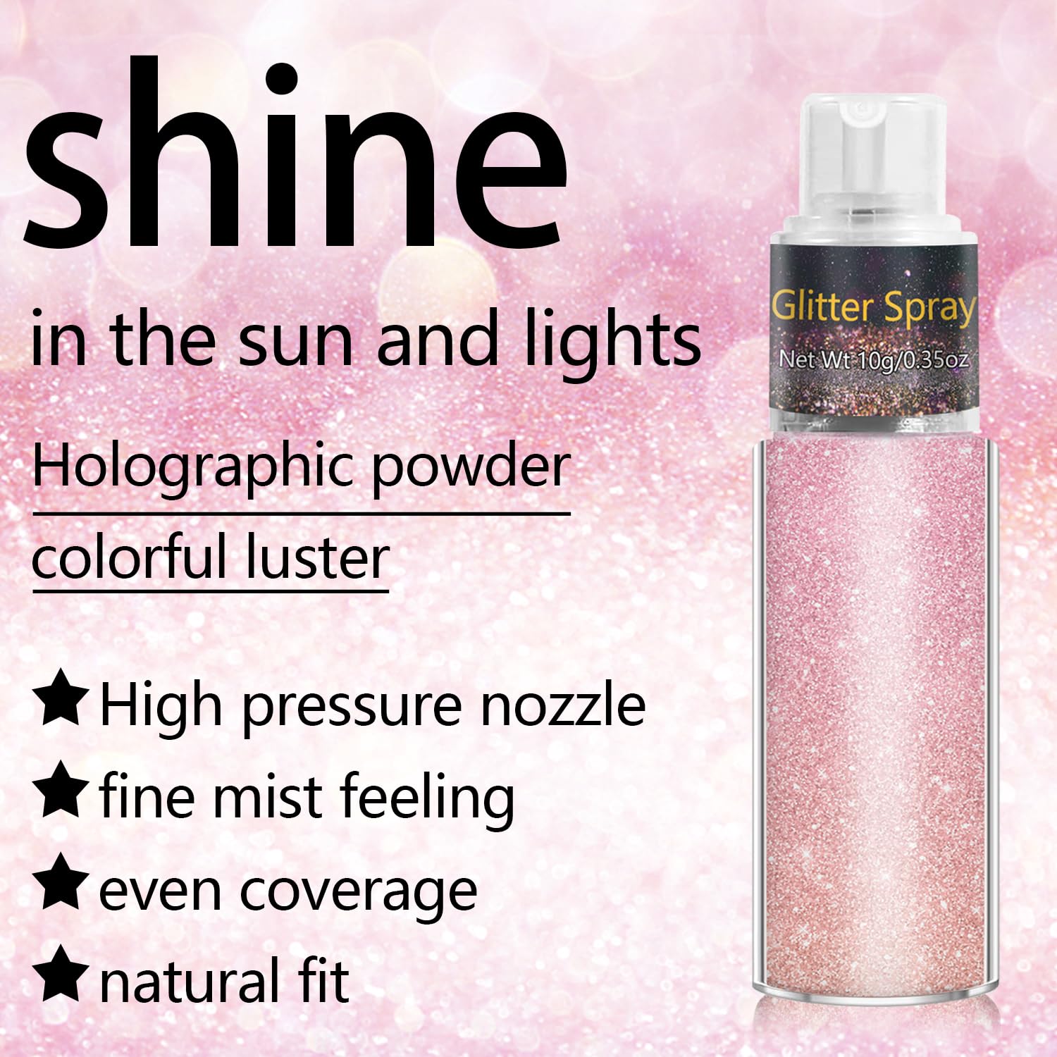 Close-up of ultra-fine holographic pink glitter particles on fabric.
