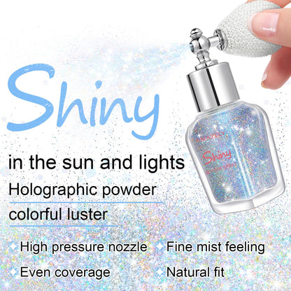 Topcent Glint Rainbow holographic loose glitter spray on hair strands