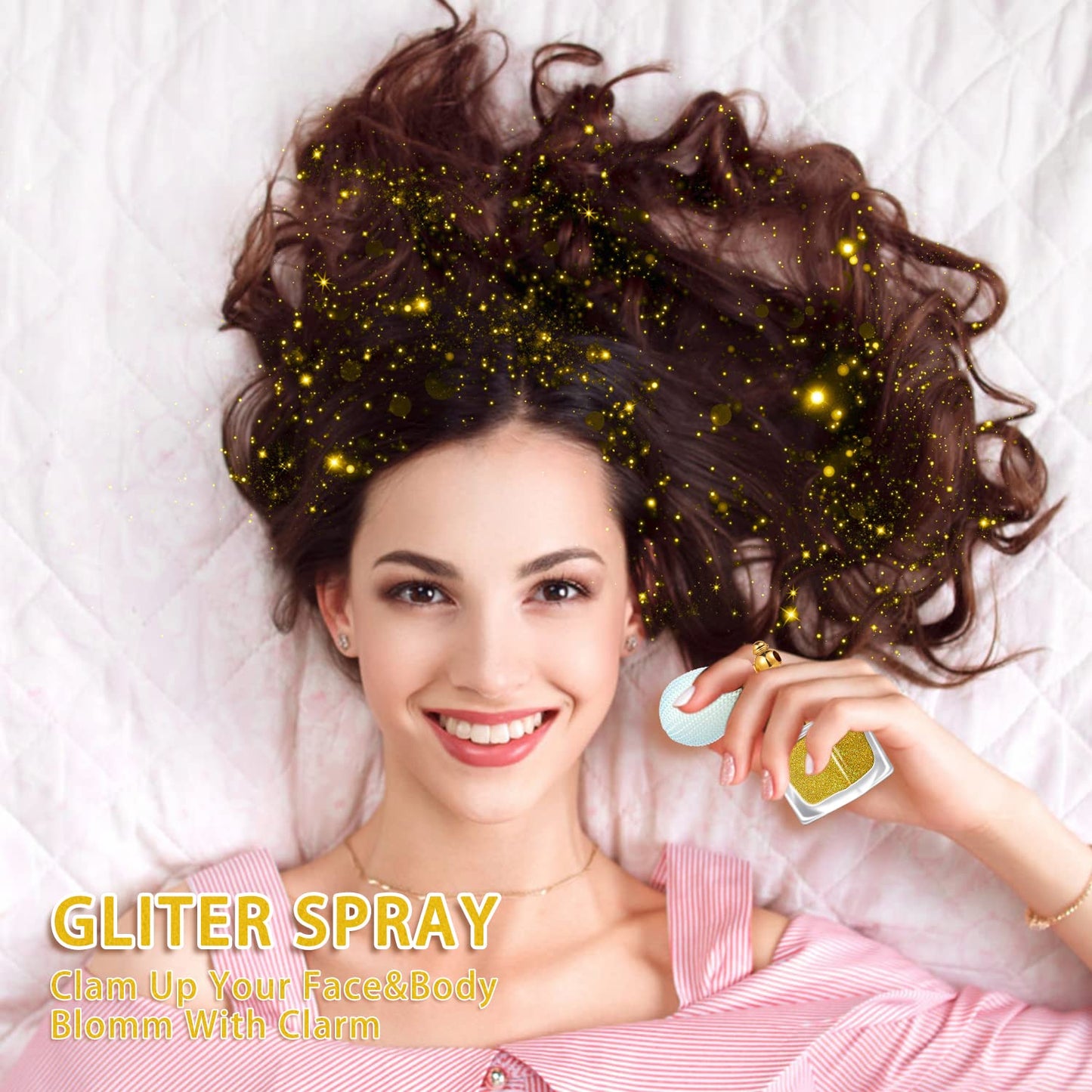 Water resistant non greasy body shimmer spray being washed off easily with soap and water.