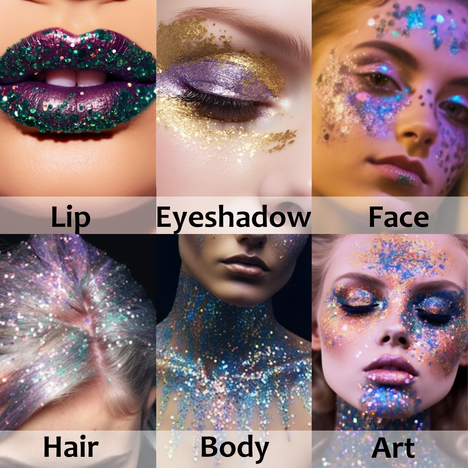 Waterproof and sweat resistant testing of the UCANBE body glitter makeup under running water