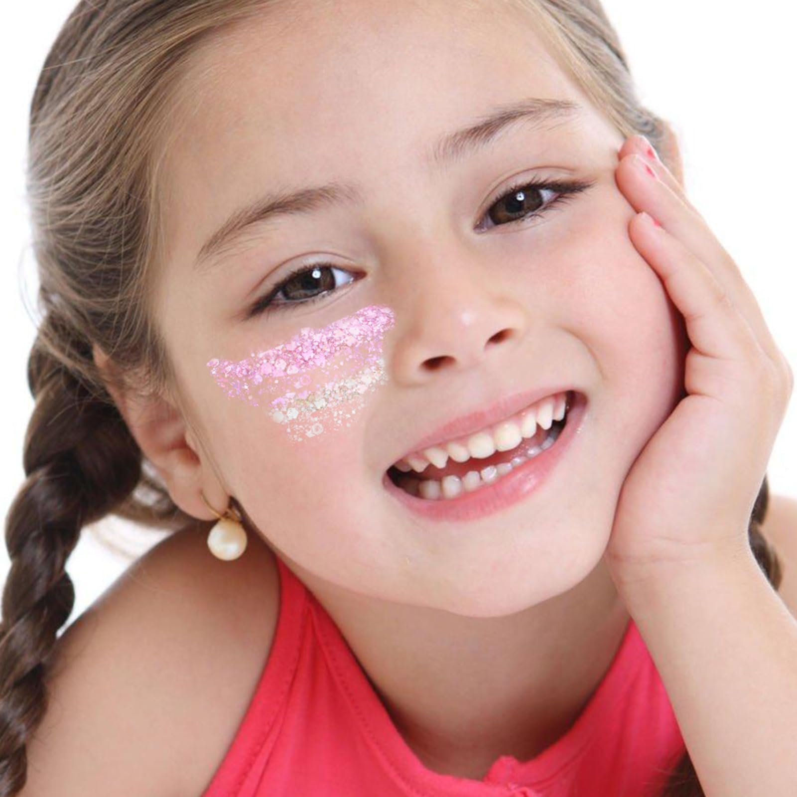 Self adhesive festival cosmetic gel pack showing safe application options for party makeup looks