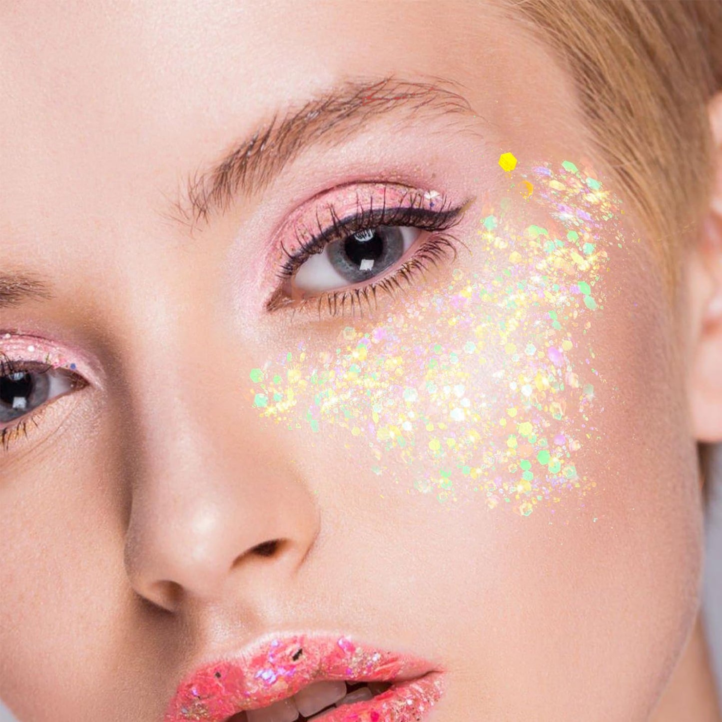 Water resistant long lasting holographic cosmetic sequins collection for concert and cosplay styling