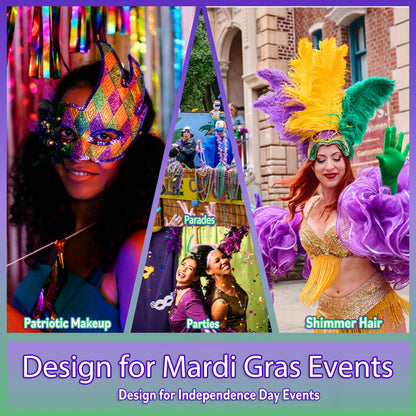 Allstarry festival hair sequins and body glitter kit package items spread out neatly on a clean background
