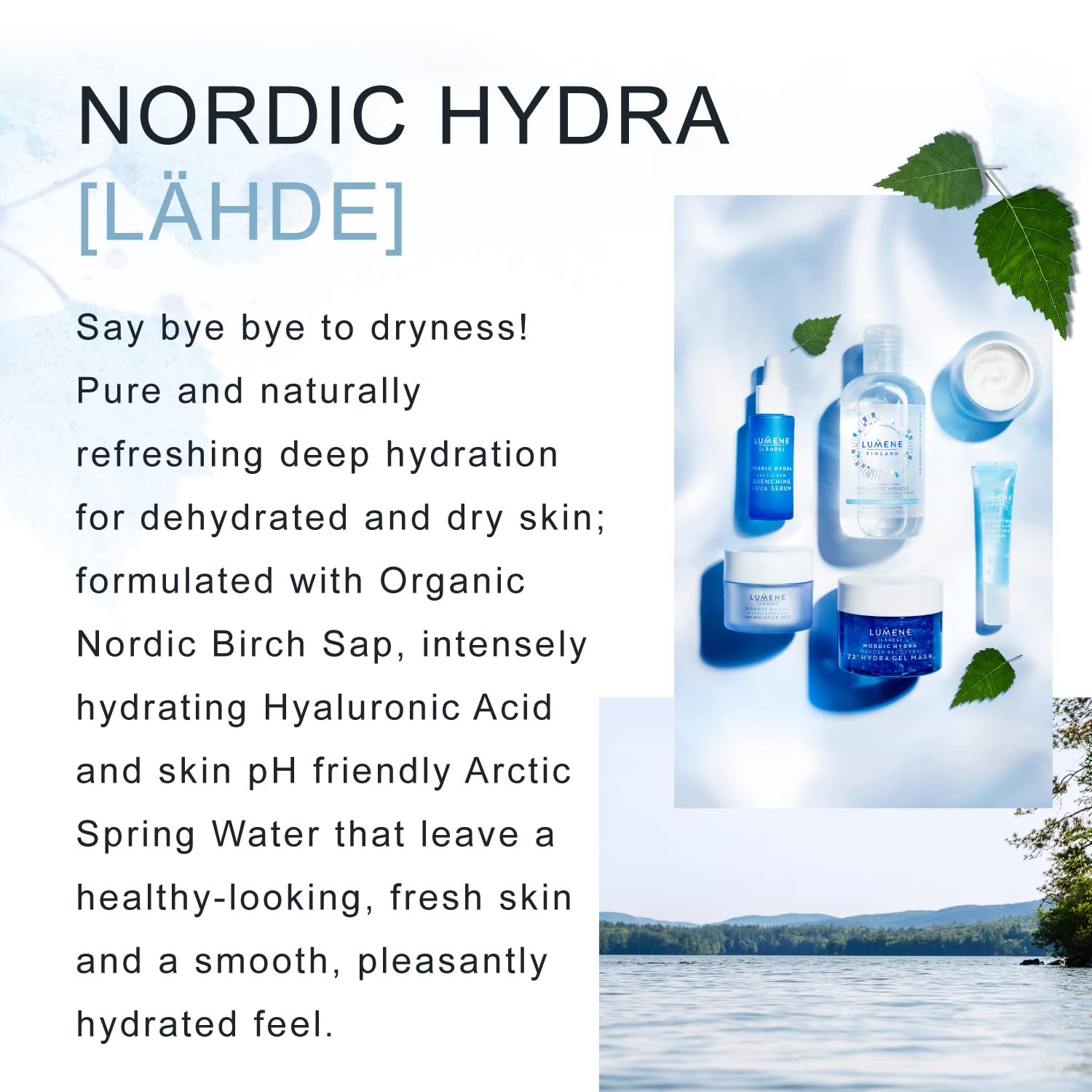 Application of Lumene hydrating eye gel under eyes