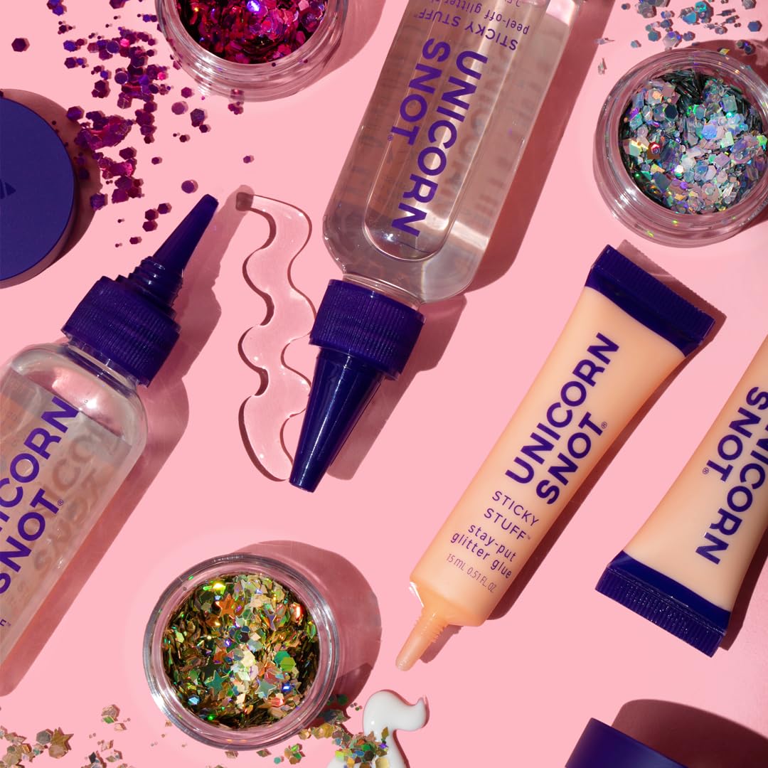 Waterproof and smudge-proof cosmetic face and body glitter primer packaging details
