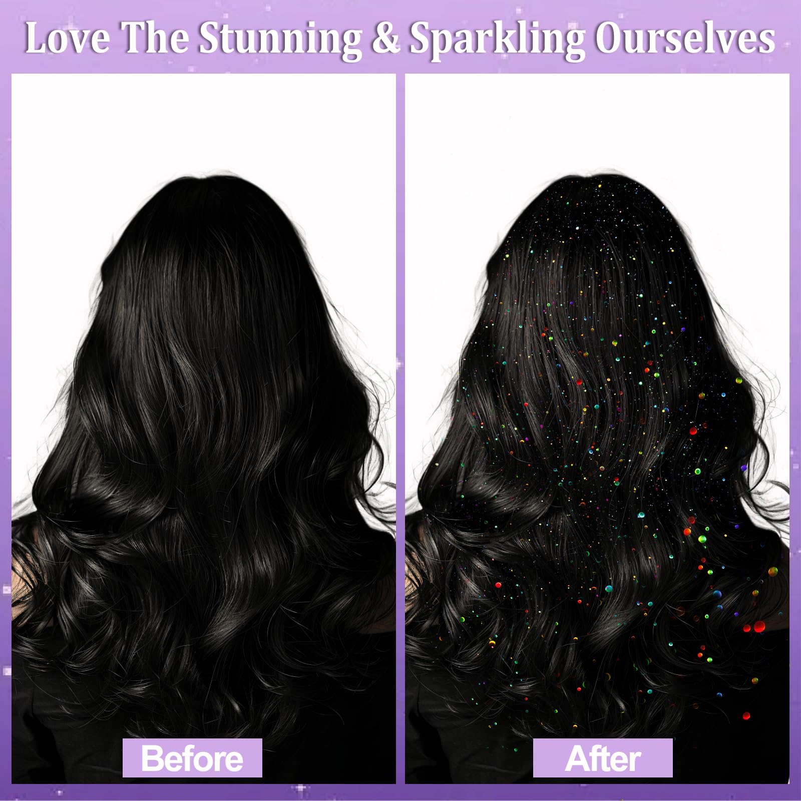 Holographic silver glitter powder particles sparkling under party light effects.