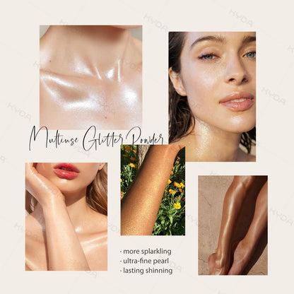 High gloss shimmer makeup spray packaging for face body hair styling