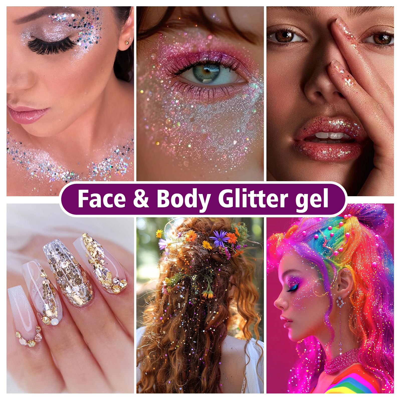 Cosmetic grade body shimmer sequins safe for kids and women skin application