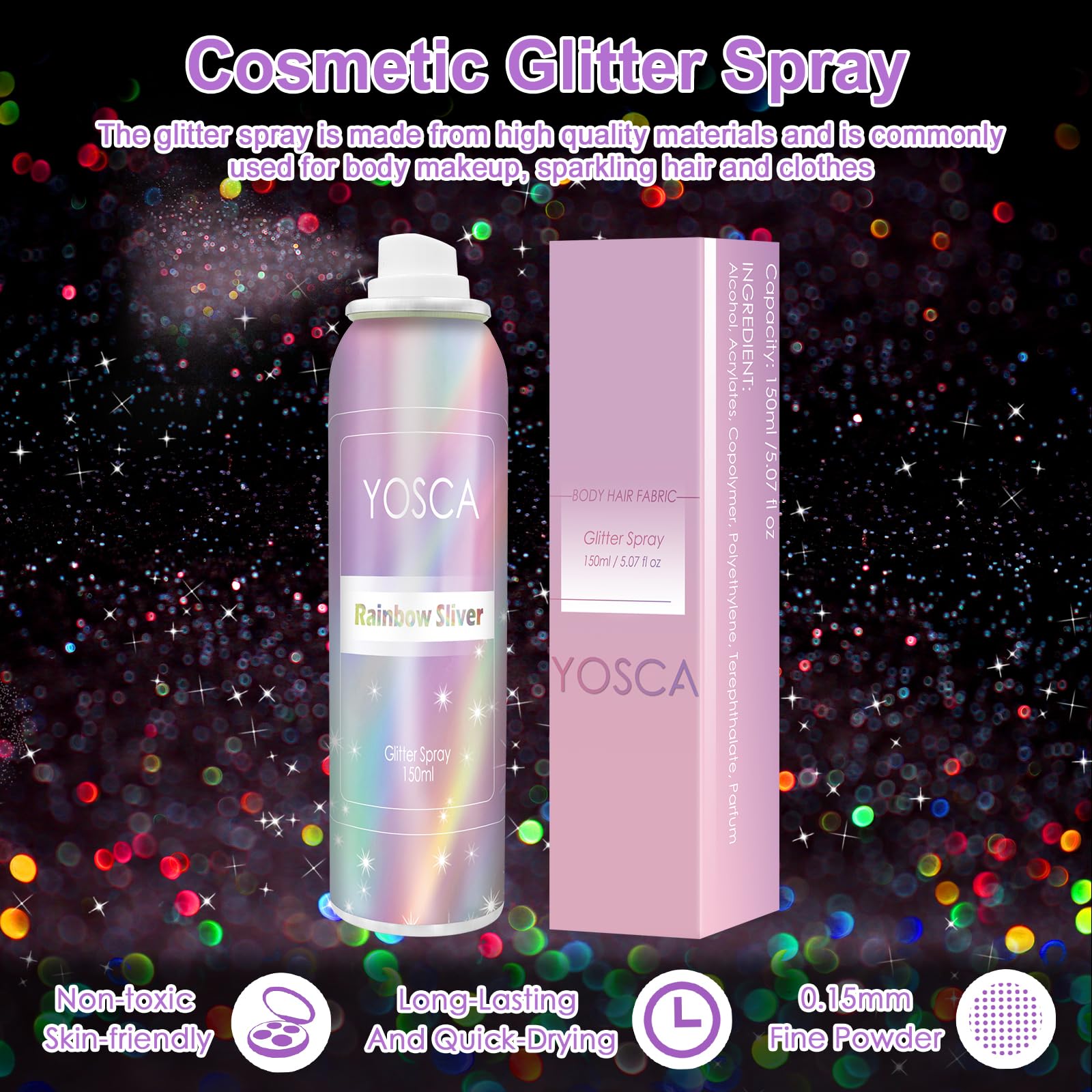 Close up of the fine mist nozzle on the holographic hairspray for precise party makeup application.
