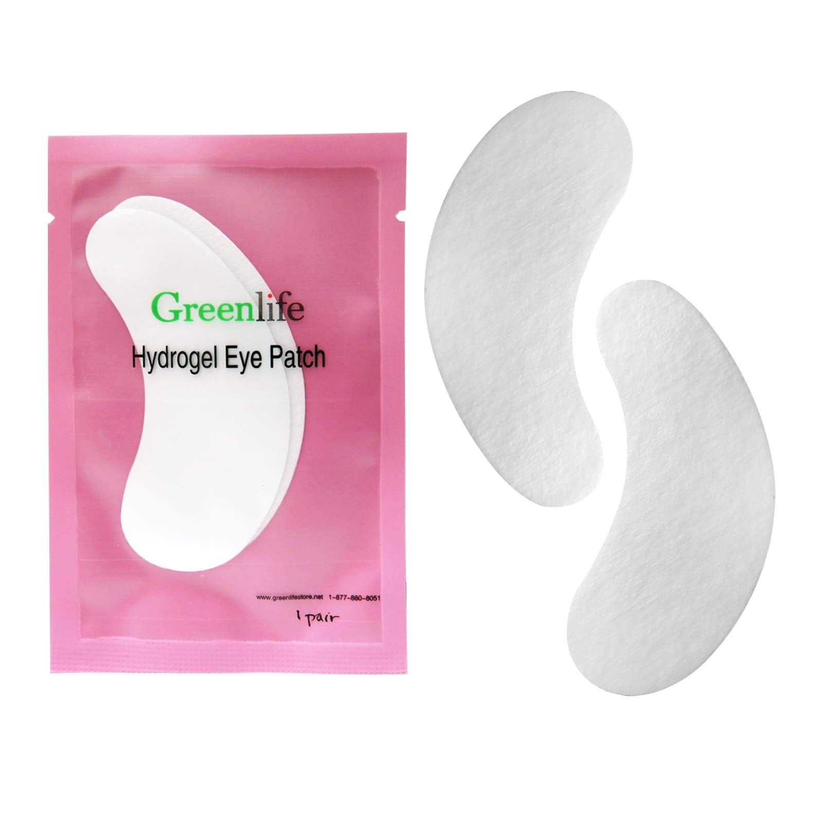 GreenLife hydrogel eye patches for lash extensions applied