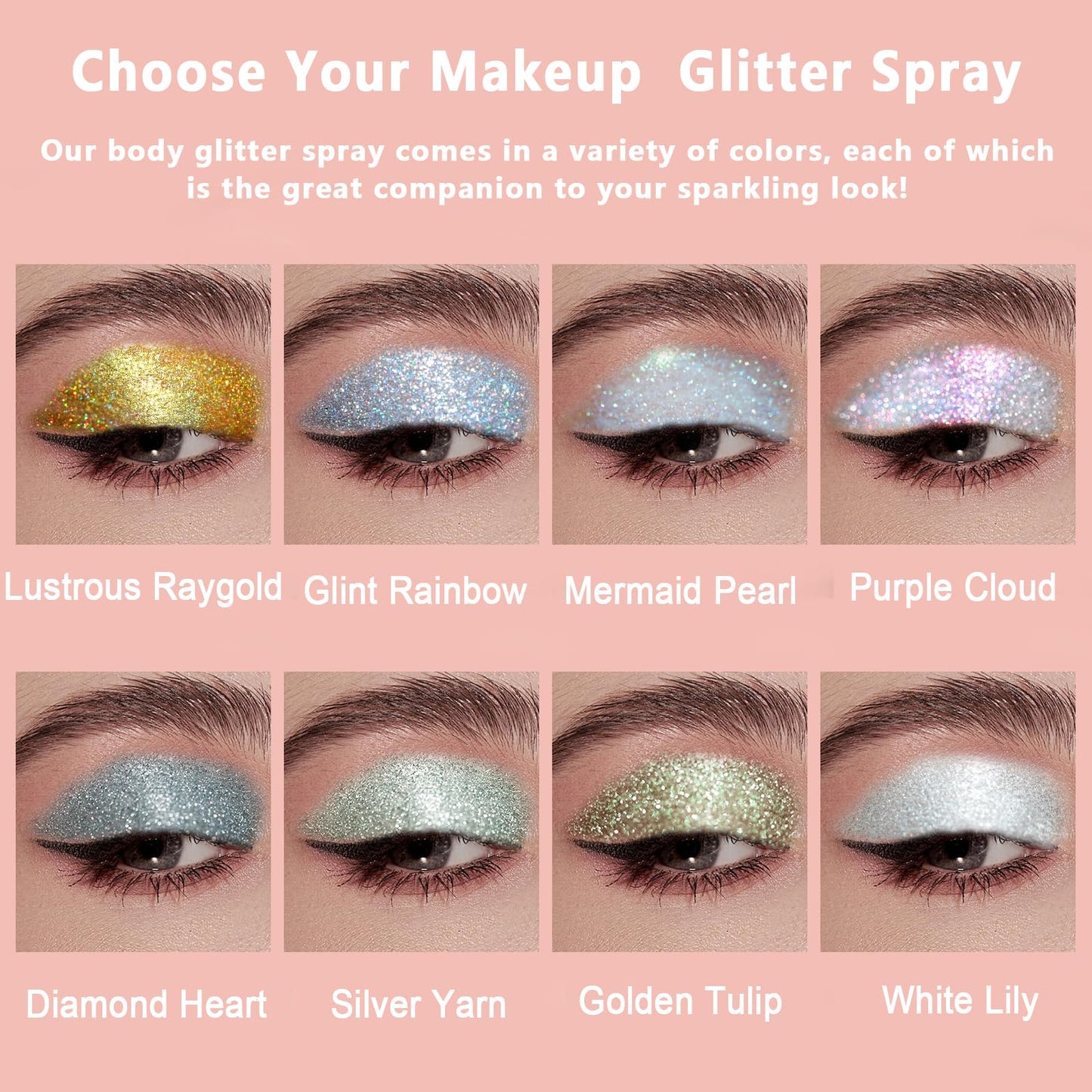 Boko hair and body sparkle highlighter pump atomizer details