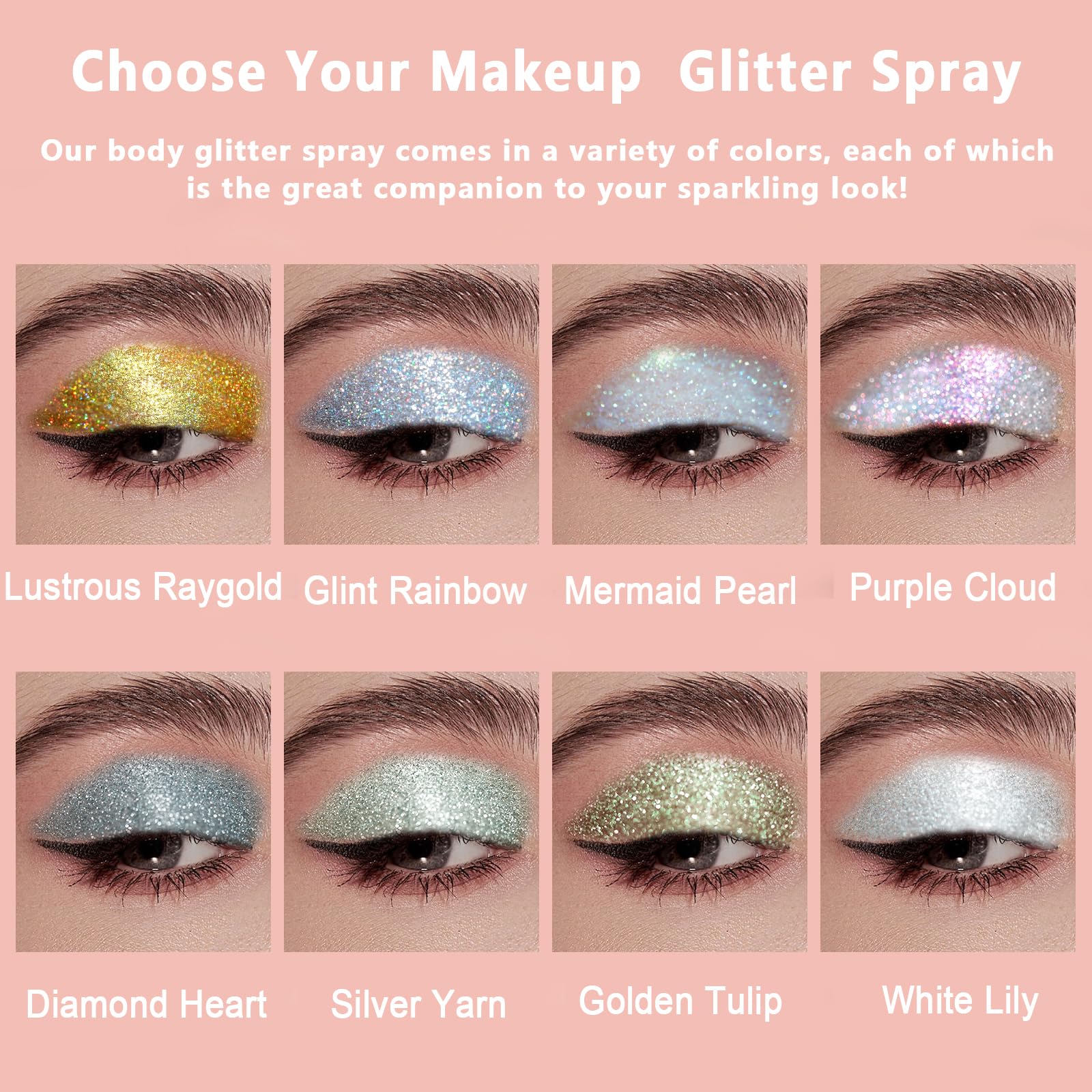 Boko hair and body sparkle highlighter pump atomizer details