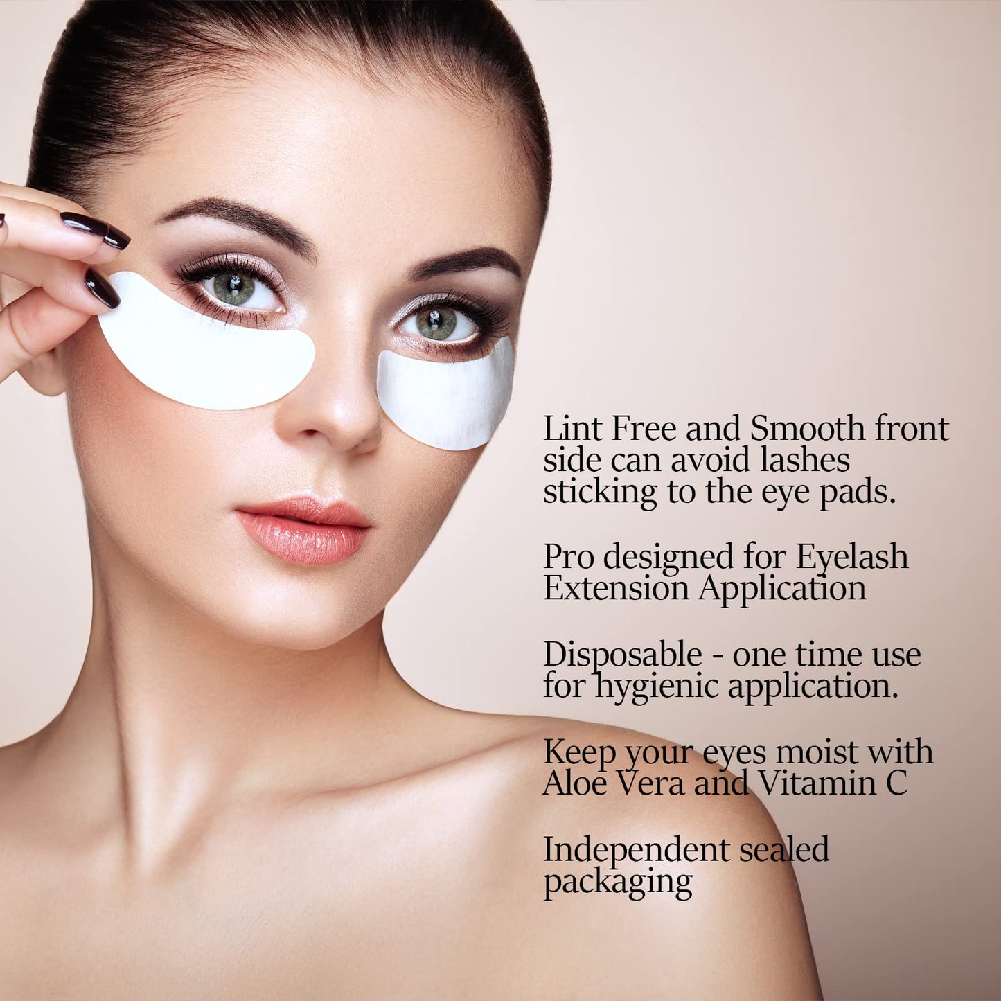 Individual sealed packaging of GreenLife eyelash gel pads