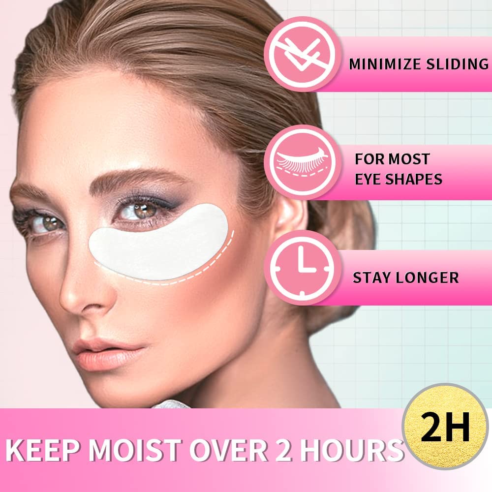 Close up view of Akissos under eye gel patches for lash lift and tint