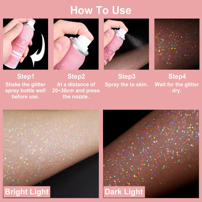 Aerosol nozzle design of Boko cosmetic sparkle spray for even distribution.