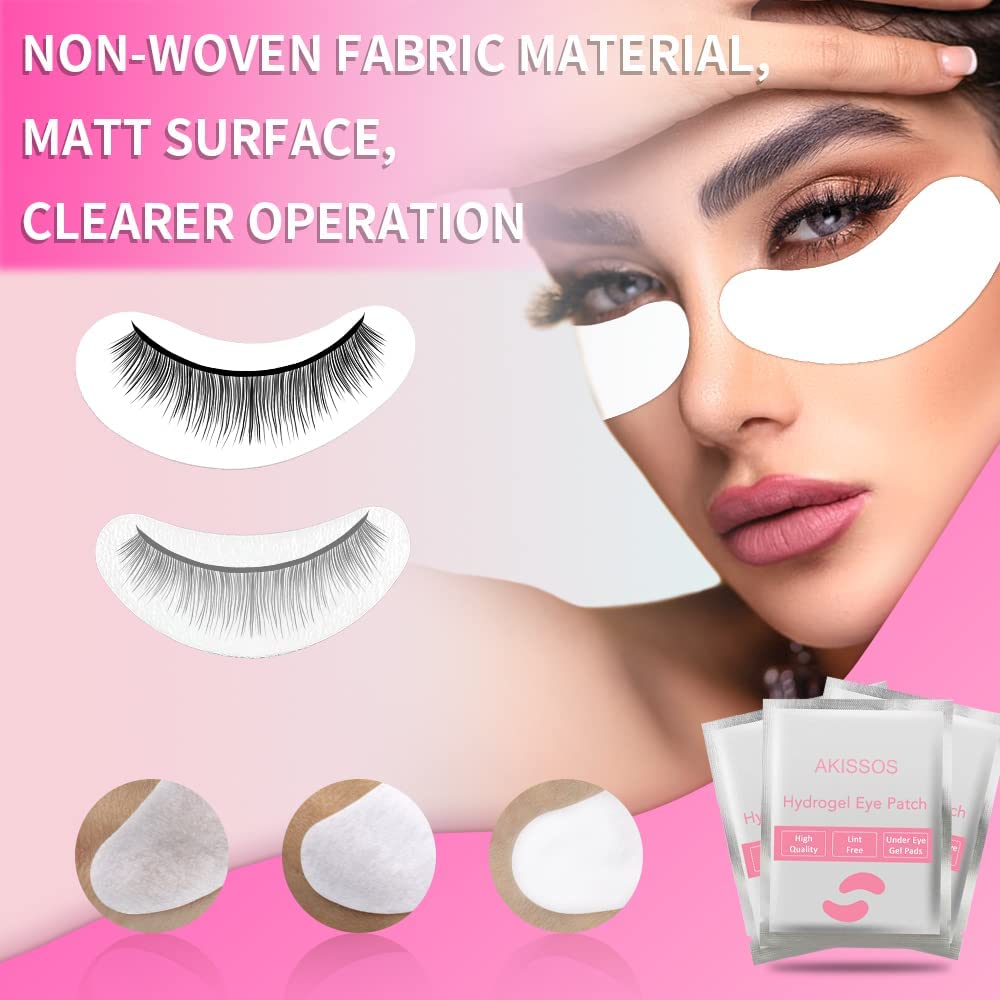 White non-woven surface of Akissos eye pads for lash application precision