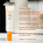 InstaNatural Hyaluronic Acid Eye Gel Cream showing active ingredients label