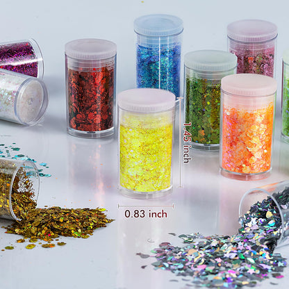 Cosmetic grade holographic body glitter being applied to face and hair for festival makeup