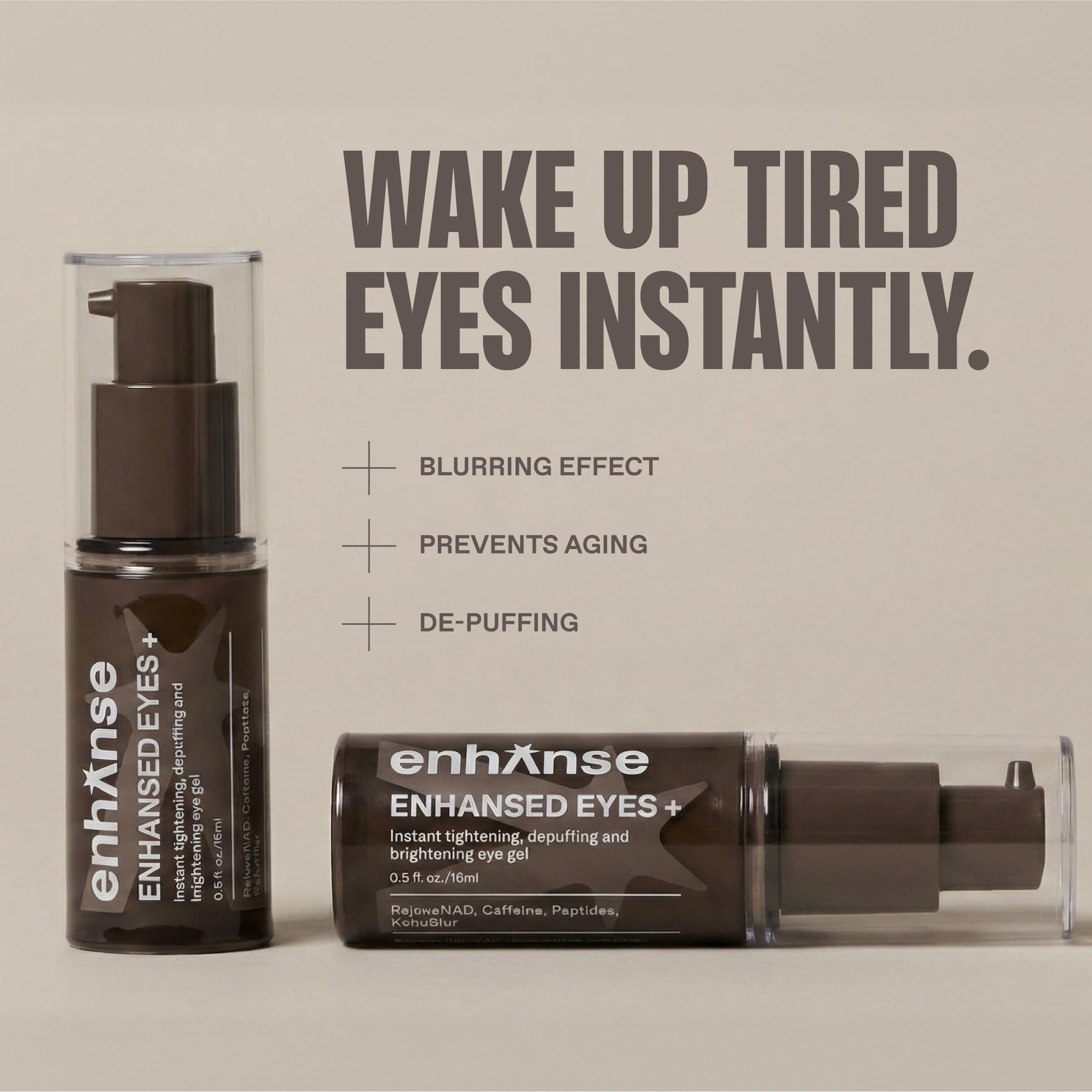 Enhanse eye gel for reducing puffiness and bags