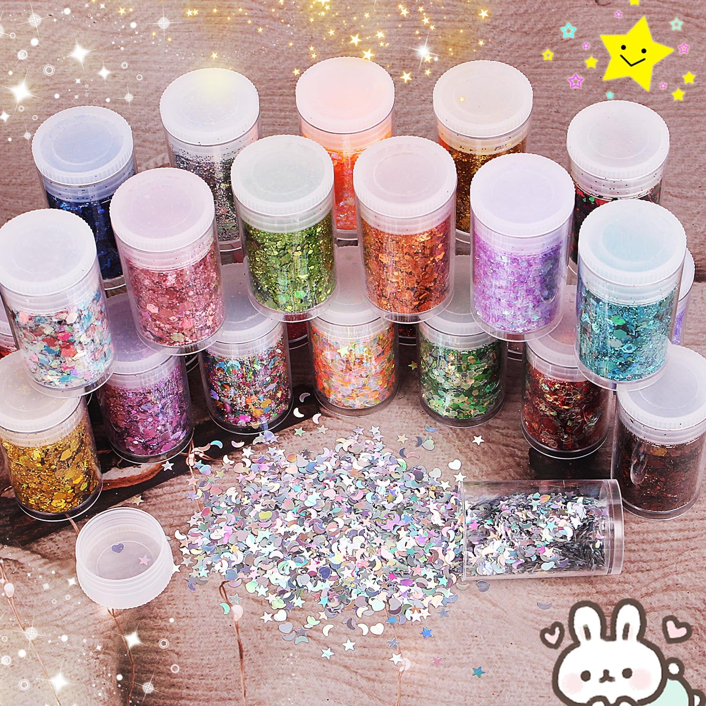 Linwulte craft glitter mixed into transparent epoxy resin for handmade jewelry and coasters